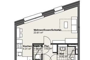 LIST-PELIKAN | NEUWERTIG | hochwertige 1-Zimmer-Wohnung mit Einbauküche – Klopstockstr.  54, 30177 List, Hannover – Vorschaubild 8