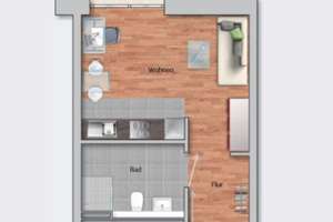 *Vermittlung NUR an Studenten* 1-Zimmer-Wohnung mit EBK und Balkon zum 01.07.2026 – Kosselstr. 2, 69115 Bahnstadt, Heidelberg – Vorschaubild 4