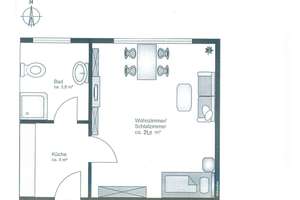 1-ZIMMER-WOHNUNG mit KÜCHE ohne Balkon mit Auzug – Goldschmiedeschulstrasse 6, 75173 Südweststadt, Pforzheim – Vorschaubild 6
