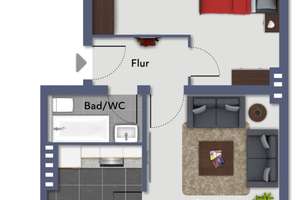 Gepflegte 2-Zimmer-Wohnung im Erdgeschoss mit Süd-Balkon in Hannover-Vahrenwald – 30161 Vahrenwald, Hannover – Vorschaubild 13