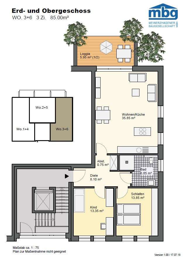 Wohnen im Pfarrgarten - erstklassige drei Zimmer Erdgeschosswohnung