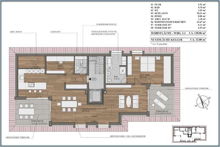 Grundriss Wohnung 2.5.