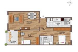 FREI AB 08.2026 I 3-Zimmer-Wohnung mit Loggia & Stellplatz nahe Kulkwitzer See – Die vollständige Adresse der Immobilie erhältst du vom Anbieter., 4207 Lausen-Grünau, Leipzig – Vorschaubild 32