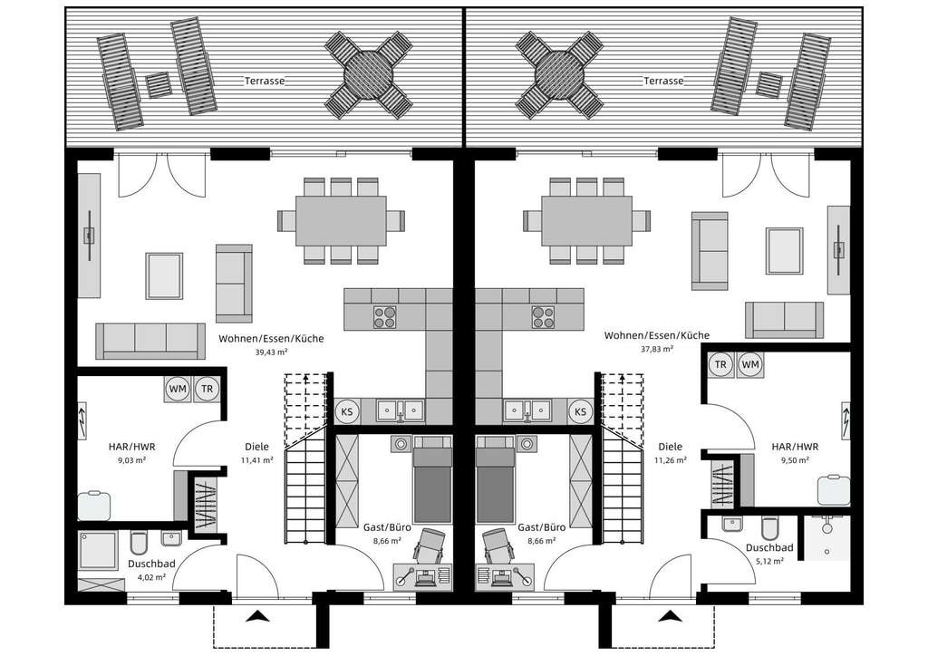 Immobilie in Rodenberg - **Helle Räume: Ihre Doppelhaushälfte mit innovativer Architektur und smarten Features / Klinkeraktio - Bild 4