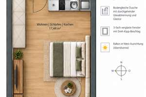 MODERNE 1,5-ZIMMER WOHNUNG NAHE ISARAUEN – 81379 Thalkirchen, München – Vorschaubild 11