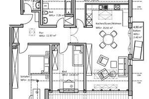 Exklusive 3-Zimmer-Wohnung | Erstbezug | 101 m² | 2 TG-Stellplätze inklusive – Bahnhofstraße 30, 84149 Velden – Vorschaubild 2