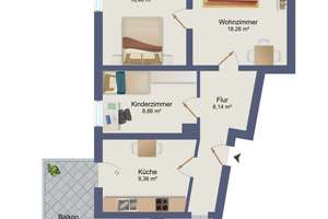 Vermietete 3-Zimmer-Altbauwohnung – Kapitalanlage mit großem Balkon und Mietgarantie – Die vollständige Adresse der Immobilie erhältst du vom Anbieter., 1157 Briesnitz, Dresden – Vorschaubild 2