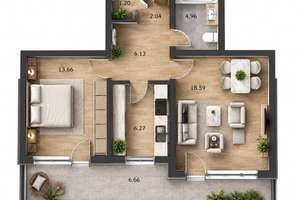 Erbpacht-Wohnung in Neuperlach: 2 Zimmer, Terrasse, modernisiert – leerstehend, sofort beziehbar – Die vollständige Adresse der Immobilie erhältst du vom Anbieter., 81735 Neuperlach, München – Vorschaubild 13
