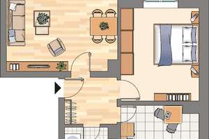 Tolle 2-Zimmer Wohnung mit Balkon in Dortmund Bövinghausen – 44388 Bövinghausen, Dortmund – Vorschaubild 2