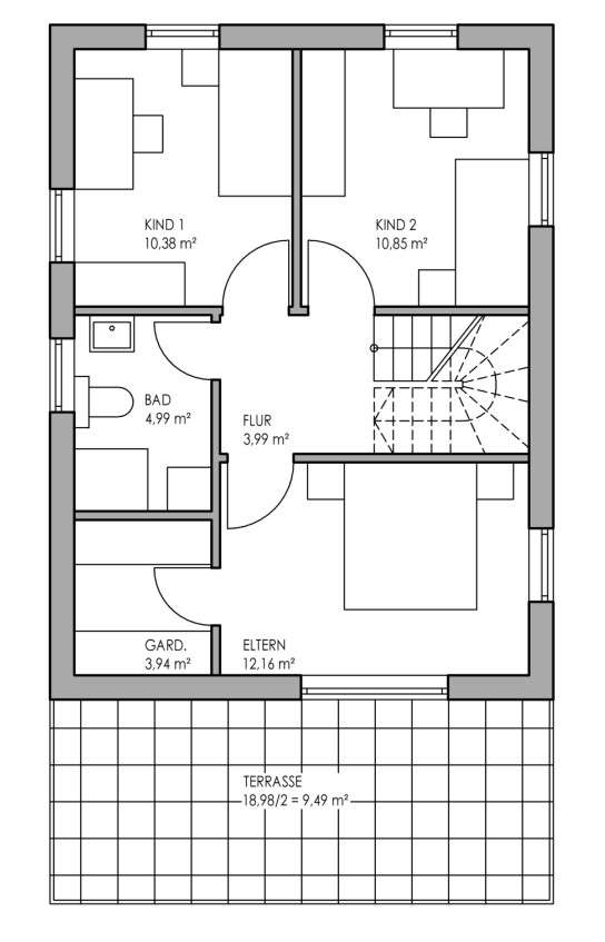 Grundriss Obergeschoss