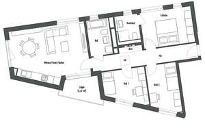 Helle 4-Zi.-Whg. mit geschützter Süd-Loggia und 2 Tageslichtbädern, davon 1x en suite – Lilli-Kurowski-Straße 1, 80995 Feldmoching, München – Vorschaubild 4