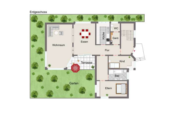 Raumaufteilung Erdgeschoss