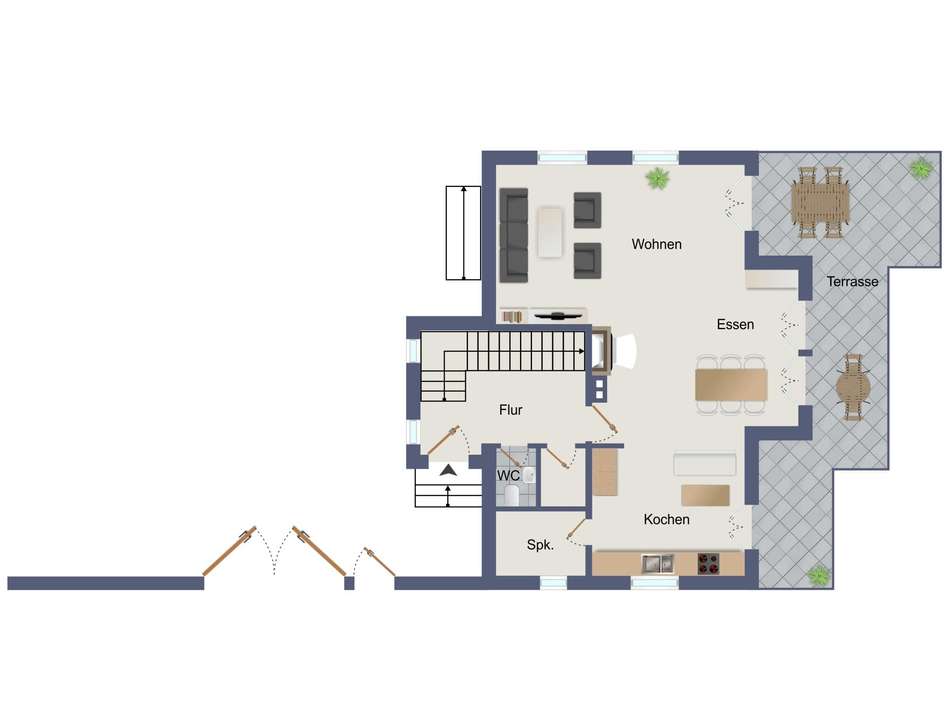 Erdgeschoss Wohngebäude