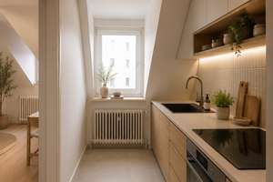 Über den Dächern von Düsseldorf: 110 m² DG-Wohnung – Saniertes Zuhause mit persönlicher Handschrift