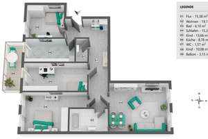Tolle 4-Raumwohnung im Zentrum von Leipzig mit Aufzug und Balkon – Die vollständige Adresse der Immobilie erhältst du vom Anbieter., 4105 Zentrum-Nordwest, Leipzig – Vorschaubild 9