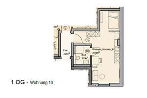 Wohnung 10 | 1 Zimmer | 31 m²
