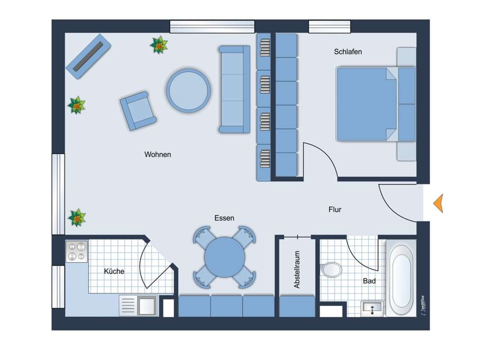 Immobilie in Burkhardtsdorf - Eigentumswohnung • Burkhardtsdorf • bei Chemnitz • 2 Zimmer • vermietet • jetzt kaufen! - Bild 1