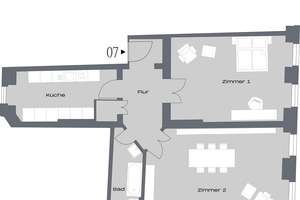 Lichtdurchflutete, bezugsfreie 2-Zimmer-Altbauwohnung in begehrter Kreuzberger Lage! – Urbanstraße 5, 10961 Kreuzberg, Berlin – Vorschaubild 2