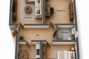 Moderne 3-Zimmer-Wohnung | 75 m² | Erstbezug nach Sanierung | Balkon | Ruhige Lage – Die vollständige Adresse der Immobilie erhältst du vom Anbieter., 40589 Wersten, Düsseldorf – Vorschaubild 2