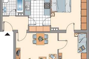 Auf Wunsch mit Einbauküche - Demnächst frei! 3-Zimmer-Wohnung in Duisburg Bergheim – Flutweg 71, 47228 Bergheim, Duisburg – Vorschaubild 2