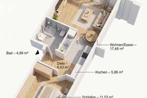 Attraktive 2-Zimmer-Wohnung mit Balkon – modern, hell und bestens geschnitten Mönchengladbach Rheydt – Die vollständige Adresse der Immobilie erhältst du vom Anbieter., 41238 Heyden, Mönchengladbach – Vorschaubild 5