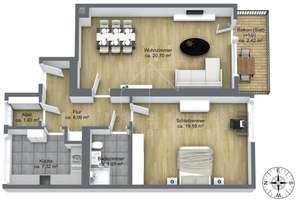 Modernisierte 2-Zimmer-Wohnung mit Südbalkon und Aufzug – Die vollständige Adresse der Immobilie erhältst du vom Anbieter., 90449 Röthenbach West, Nürnberg – Vorschaubild 10