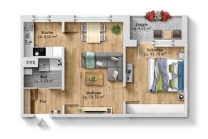 Gemütliche 2-Zimmer-Wohnung mit ebenerdiger Dusche – Wenzel-Verner-Straße 72, 9120 Helbersdorf, Chemnitz – Vorschaubild 9