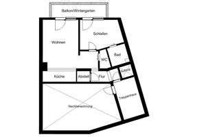 Schöne, renovierte 2 Zimmer Wohnung mit Balkon