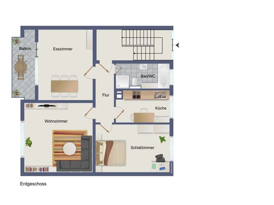Grundriss EG visualisiert
