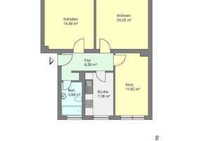 Wohnen im Grünen! Schöne 3 Zimmerwohnung mit Balkon! – Göllenkamp 11, 44357 Bodelschwingh, Dortmund – Vorschaubild 4