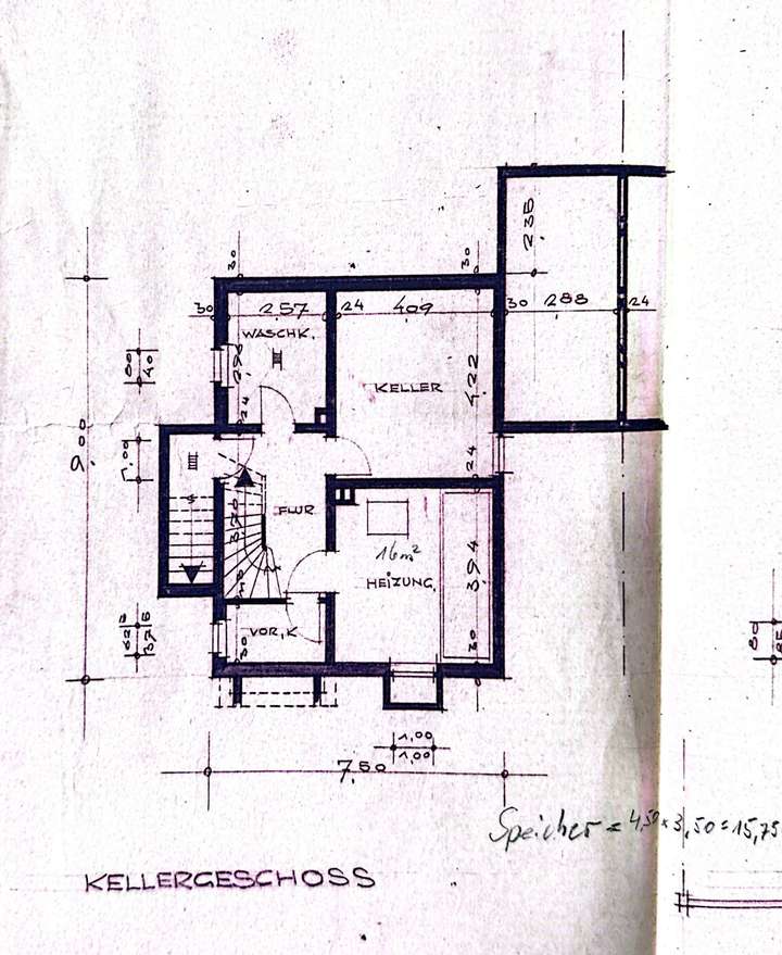 Grundriss Keller