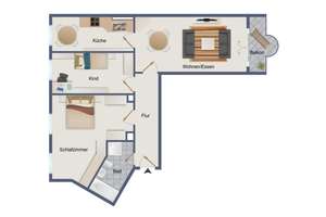 Kapitalanlage!!! Rodenkirchen, vermietete 3-Zimmer-Wohnung nebst Tiefgaragenstellplatz – 50996 Rodenkirchen (Ortsteil), Köln – Vorschaubild 5