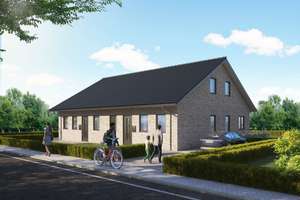 Neubau-Doppelhaushälfte in Leck – KfW-55 mit Ausbaureserve, Fernwärme & Carport
