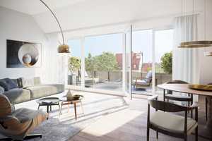 Einzigartige Dachgeschosswohnung mit herrlicher Süd-Dachterrasse zum ruhigen und grünen Innenhof – München – Vorschaubild 1