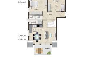 Neubauprojekt in Hochdorf, 4- Zi.-Maisonette-Whg., 1.+2.DG, Balkon, KfW55, Aufzug, Tiefgarage! – Die vollständige Adresse der Immobilie erhältst du vom Anbieter., 73269 Hochdorf – Vorschaubild 3