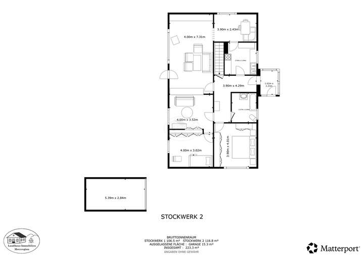 Grundriss Wohnbereich, Skizze