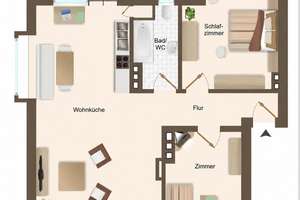 Balkon und eigener Garten! Sanierte 3-Zimmer-EG-Wohnung in der Wüste – 49080 Kalkhügel, Osnabrück – Vorschaubild 8