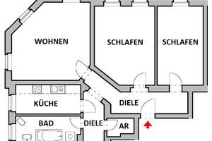 Frischer Look, top Lage: renovierte 3-Zimmerwohnung in Dresden-Löbtau – Bünaustraße 9, 1159 Löbtau-Süd, Dresden – Vorschaubild 2