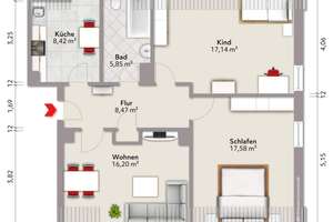 Helle 3-Zimmer Dachgeschosswohnung mit Garage in Bochum-Hiltrop – Die vollständige Adresse der Immobilie erhältst du vom Anbieter., 44805 Bergen/Hiltrop, Bochum – Vorschaubild 17