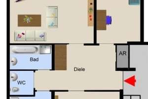 Maklerfrei! Geschmackvolle 3-Zimmer-Wohnung mit Balkon und Einbauküche in Köln Pesch – Kleistring 8, 50767 Pesch, Köln – Vorschaubild 2