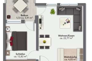 2‑Zimmer‑Wohnung mit großem Balkon und Blick ins Grüne – Die vollständige Adresse der Immobilie erhältst du vom Anbieter., 81827 Waldtrudering, München – Vorschaubild 25