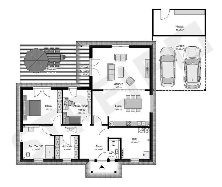 Erdgeschoss Grundriss 1