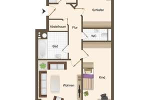Preisanpassung! 3R-Whg. im EG mit Balkon und Blick ins Grüne! – Die vollständige Adresse der Immobilie erhältst du vom Anbieter., 4158 Lindenthal, Leipzig – Vorschaubild 15