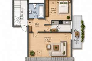 Charmante und helle 2-Zimmer-Dachgeschosswohnung mit Weitblick – Die vollständige Adresse der Immobilie erhältst du vom Anbieter., 86368 Gersthofen – Vorschaubild 13