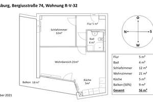 Helle, ruhige, renovierte 2-Zi.-Wohnung mit umlaufendem Balkon, Fernblick & Aufzug – Nähe Uni/Messe – Bergiusstraße 74, 86199 Göggingen-Nordost, Augsburg – Vorschaubild 35