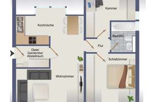 Bonn-Hardtberg - Gepflegte 2,5-Zimmer Dachgeschosswohnung in ruhiger Lage – Die vollständige Adresse der Immobilie erhältst du vom Anbieter., 53125 Brüser Berg, Bonn – Vorschaubild 5