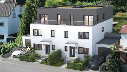 Bild von Neubau Doppelhaushälfte in Hanglage, direkt am Wald, mit Taunusblick