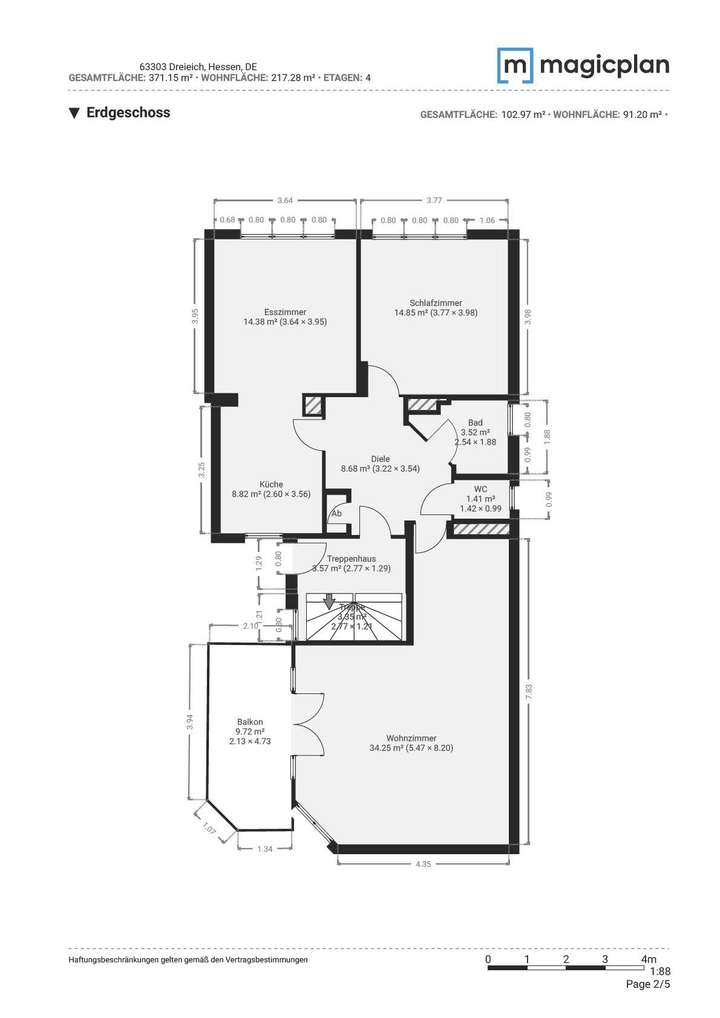 Grundriss Erdgeschoss Exposé