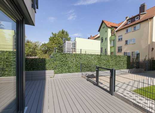 Schwanheim: 3-Zimmer Neubauwohnung mit Einbauküche und Garten Grüne Lage, Nähe Mainufer