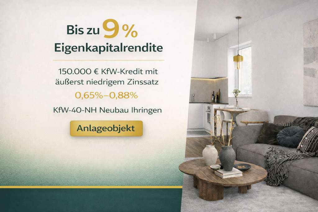 Immobilie in Ihringen - ca. 9% EK-Rendite | 150.000€ zu 0,65–0,88% (vorgesicherter KfW-Kredit) | KfW-40-NH Neubau - Bild 0
